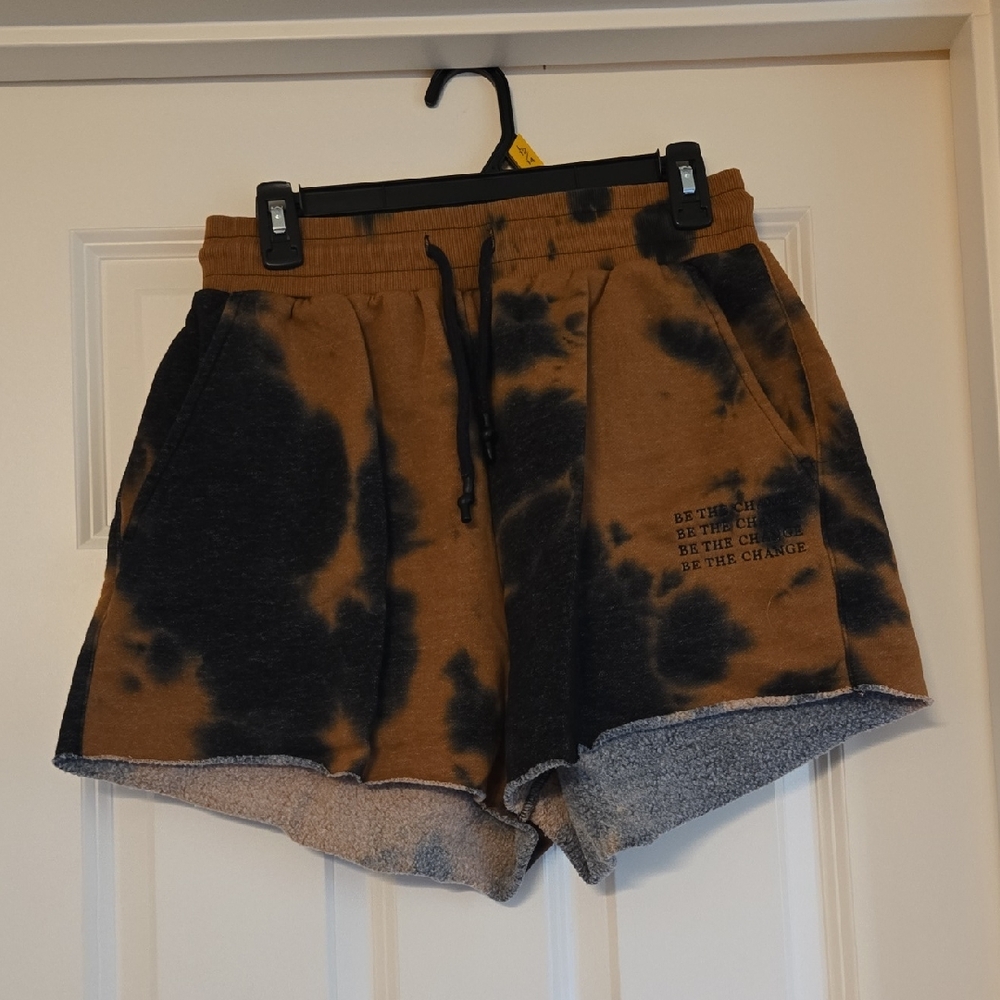 Balance Athletica Black and Tan Tie-Dye Athletic Shorts